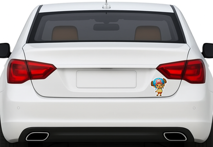 Smeeps Chopper One Piece Sticker – 8.89 x 10.16 cm Cute Anime Car & Bike Decal | Waterproof & UV Resistant