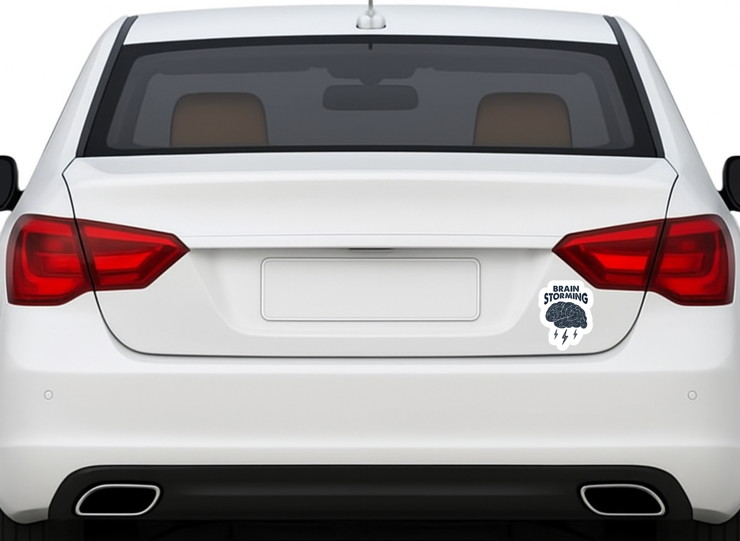 Smeeps “Brain Storming” Sticker – 7.88 x 10.16 cm Creative Thinking Vinyl Decal | Brain & Lightning Design | Waterproof & UV-Resistant Car, Laptop & Bike Sticker