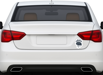 Smeeps “Brain Storming” Sticker – 7.88 x 10.16 cm Creative Thinking Vinyl Decal | Brain & Lightning Design | Waterproof & UV-Resistant Car, Laptop & Bike Sticker