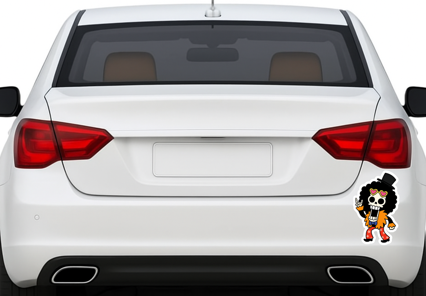 Smeeps Brook Skeleton Sticker – 11.94 x 7.62 cm Car & Bike Vinyl Decal | One Piece Anime Design | Waterproof & UV-Resistant