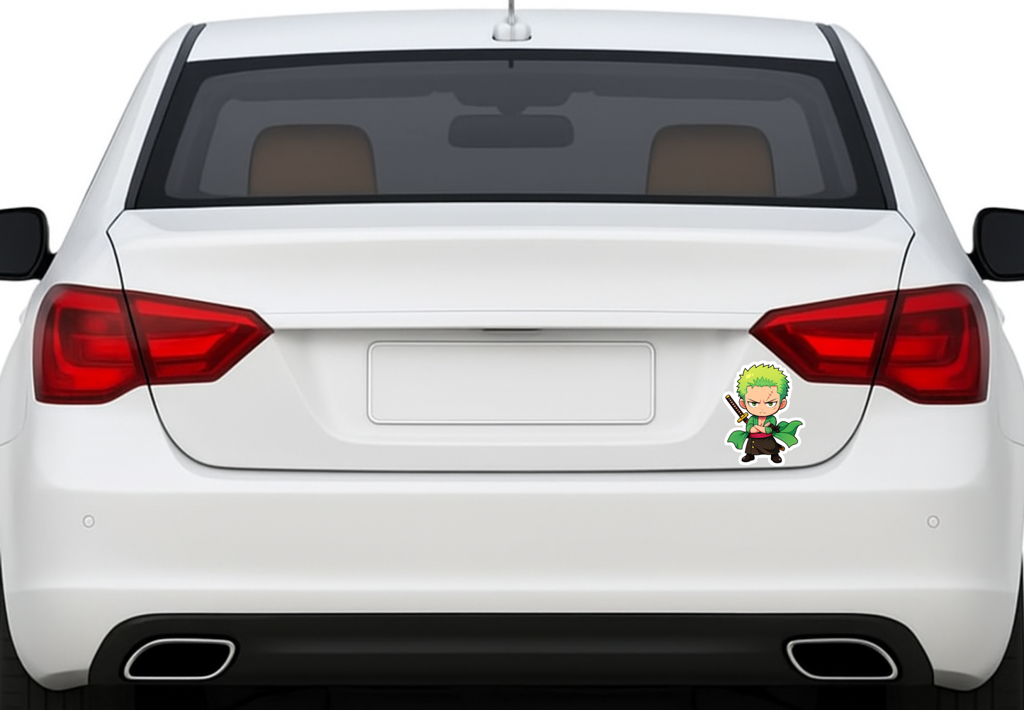 Smeeps Zoro Chibi Sticker – 10.16 x 7.88 cm Samurai Anime Vinyl Decal | Waterproof & UV-Resistant | Car, Bike, Laptop Sticker