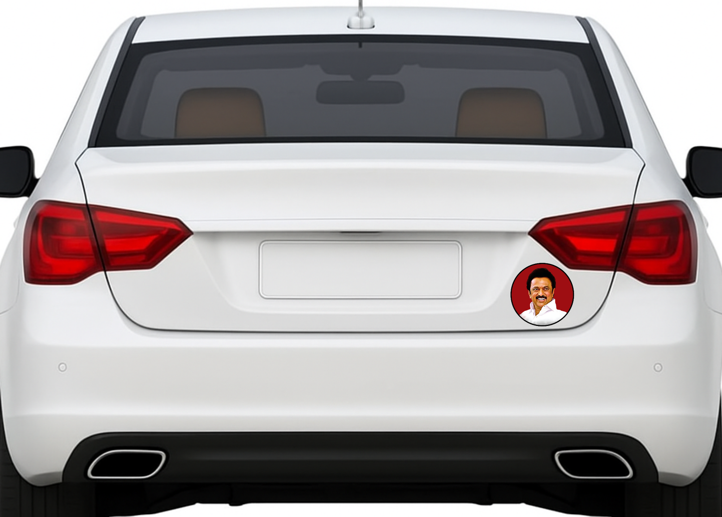 Smeeps M.K. Stalin Sticker – Premium HD Political Leader Decal | 10.16 cm Round Vinyl | Waterproof & UV Resistant DMK Car/Bike Sticker