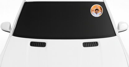 Smeeps Vijay Greeting Pose Sticker – 11.43 x 11.43 cm Round Vinyl Decal | Greeting Pose Design | Waterproof & Durable