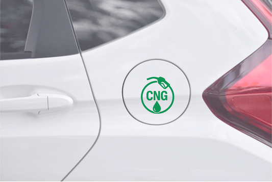 Smeeps CNG Fuel Cap Sticker – 9.66 x 8.89 cm Green Symbol Decal for Car & Bike | Fuel Type Identification | Waterproof & UV-Resistant Vinyl