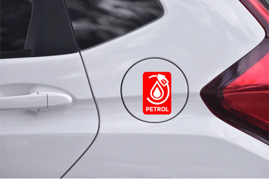 Smeeps Petrol Symbol Sticker – 9 x 7.62 cm Fuel Type Identification Decal | High-Visibility Red Design | Waterproof & Durable Vinyl