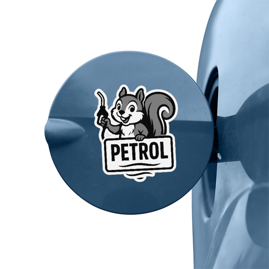 Smeeps Petrol Squirrel Sticker – 10.16 x 9.2 cm Car & Bike Vinyl Decal | Cute Fuel Icon Label | Waterproof & Durable Design