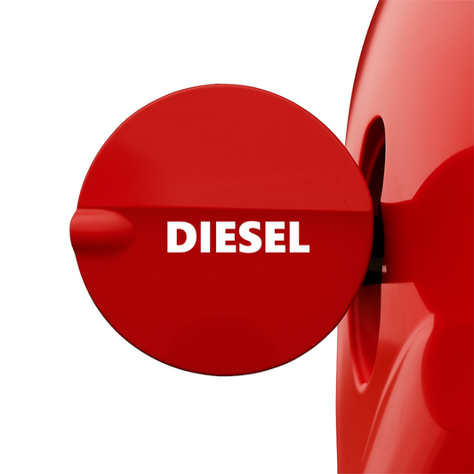 Smeeps DIESEL Text Sticker – 10 x 2 cm White Vinyl Decal | Fuel Cap Label | Bold Text Design | Waterproof & UV-Resistant Marking Sticker