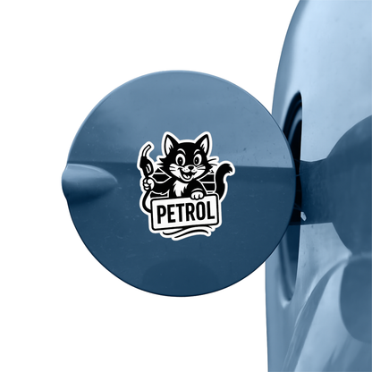 Smeeps Petrol Cat Sticker – Pack of 2 – Cute Fuel Indicator Vinyl Decal for Car & Bike | Waterproof & Durable | 9 x 7.7 cm