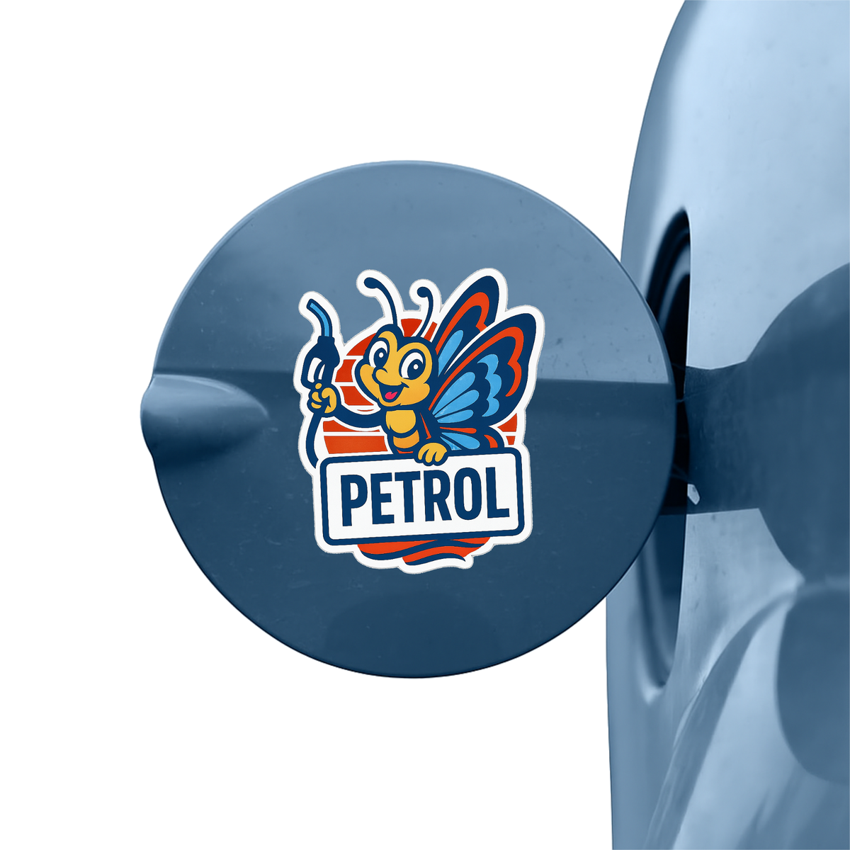 Smeeps Petrol Butterfly Sticker – 10.16 x 9.2 cm Car & Bike Vinyl Decal | Vibrant Fuel Icon Design | Waterproof & Durable Label Sticker
