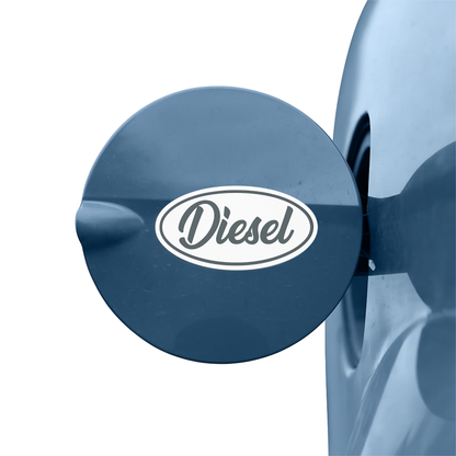 Smeeps Diesel Oval Sticker – 8.2 x 7.62 cm Elegant Script Fuel Type Car & Bike Vinyl Decal | Waterproof | Clear Diesel Identification