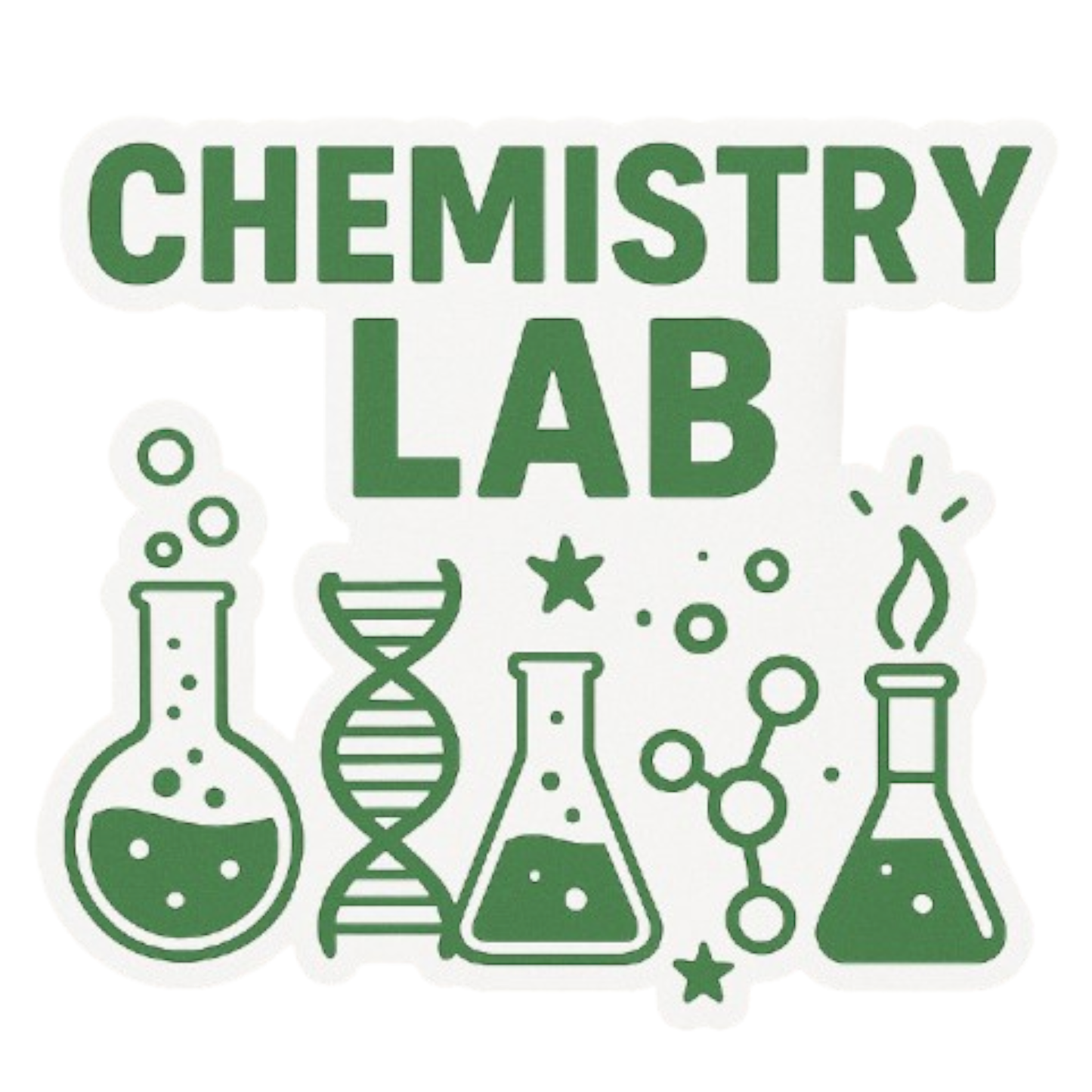 Smeeps Chemistry Lab Sticker – 10.16 x 11.18 cm Science Theme Vinyl Decal | Beakers, DNA & Molecule Design | Waterproof & Durable