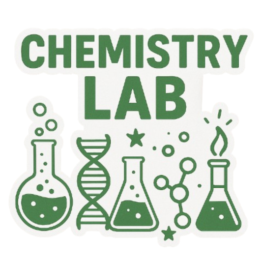 Smeeps Chemistry Lab Sticker – 10.16 x 11.18 cm Science Theme Vinyl Decal | Beakers, DNA & Molecule Design | Waterproof & Durable