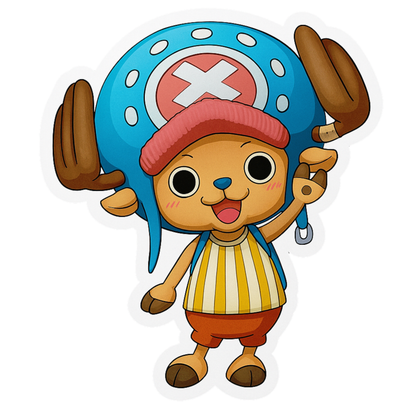 Smeeps Chopper One Piece Sticker – 8.89 x 10.16 cm Cute Anime Car & Bike Decal | Waterproof & UV Resistant
