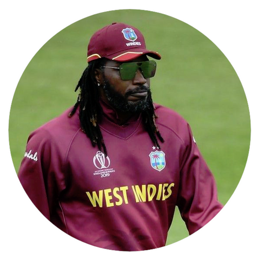 Smeeps Chris Gayle Sticker – 10.16 cm (4 Inch) West Indies Power Hitter Fan Vinyl Decal | Waterproof UV Resistant Round Sticker