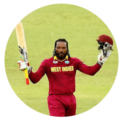 Smeeps Chris Gayle Sticker – 10.16 cm (4 Inch) West Indies Legend Fan Vinyl Decal | Waterproof UV Resistant Round Sticker
