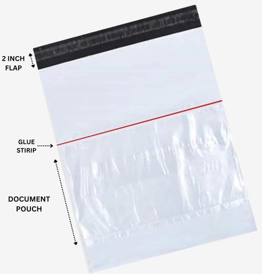 Smeeps | 12 x 14 Inch Plastic Courier Bags – With POD Jacket, Tamper Proof, Self-Adhesive, Waterproof Poly Mailers