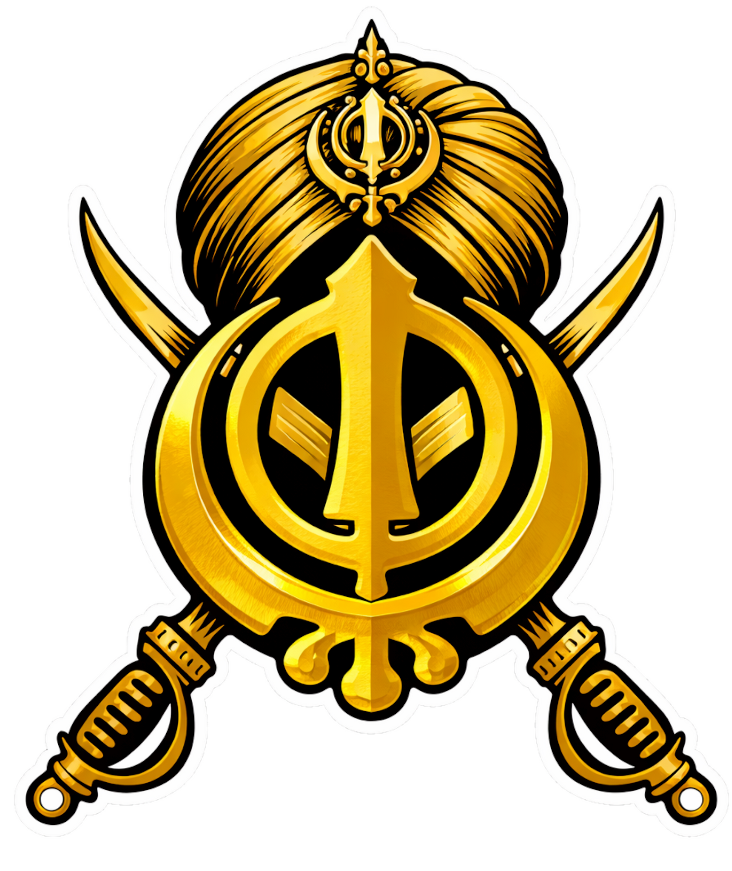 Smeeps Khanda Symbol Vinyl Sticker – 10.16 × 8.64 cm (4 × 3.4 Inch) Waterproof Sikh Khalsa Decal | Religious Bike & Car Sticker | UV Resistant Wash Proof | Pack of 1