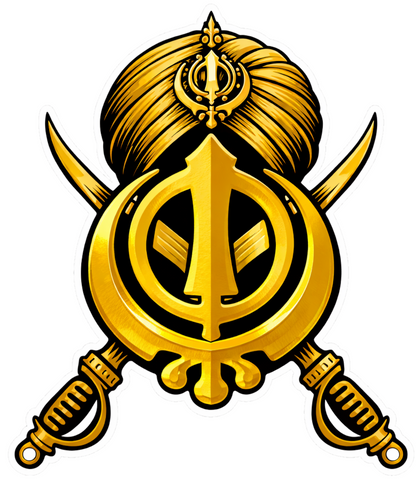 Smeeps Khanda Symbol Vinyl Sticker – 10.16 × 8.64 cm (4 × 3.4 Inch) Waterproof Sikh Khalsa Decal | Religious Bike & Car Sticker | UV Resistant Wash Proof | Pack of 1