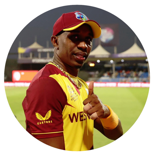 Smeeps DJ Bravo Sticker – 10.16 cm (4 Inch) West Indies Star Fan Vinyl Decal | Waterproof UV Resistant Round Sticker