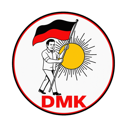 Smeeps DMK Symbol Sticker – 10.16 x 10.16 cm Round Vinyl Car & Bike Decal | Waterproof & UV Resistant | Dravida Munnetra Kazhagam Party Logo Sticker