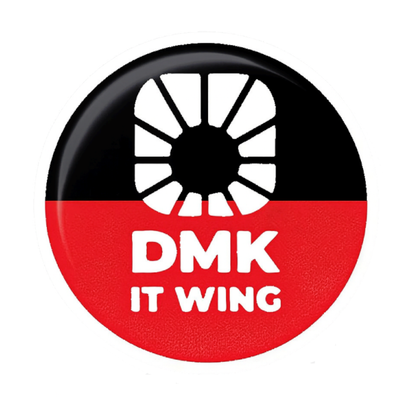 Smeeps DMK IT Wing Sticker – Black & Red Digital Wing Emblem | 10.16 cm Premium Vinyl | Waterproof, UV Resistant Political Car/Bike Decal
