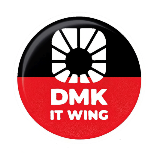 Smeeps DMK IT Wing Sticker – Black & Red Digital Wing Emblem | 10.16 cm Premium Vinyl | Waterproof, UV Resistant Political Car/Bike Decal