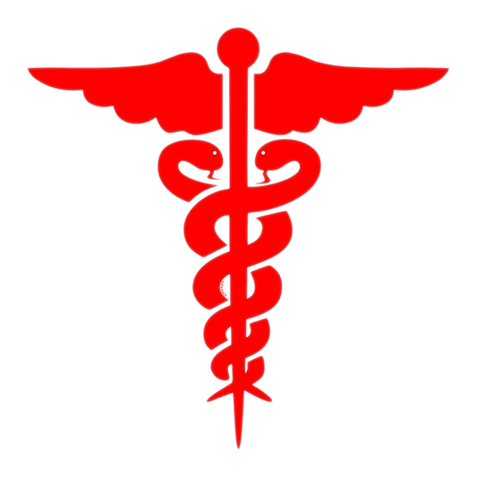 Smeeps Medical Symbol Vinyl Sticker – 11 cm Red Caduceus Decal | Doctor Nurse Ambulance Sign | Waterproof & UV-Resistant