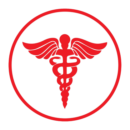 Smeeps Medical Emergency Symbol Sticker – 10.16 x 10.16 cm | Red Caduceus Emblem | Professional Identification for Vehicles