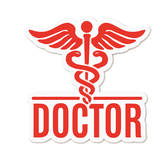 Smeeps Doctor Car Sticker – 10.16 x 9.7 cm Medical Symbol Decal for Car Identification – Red & White