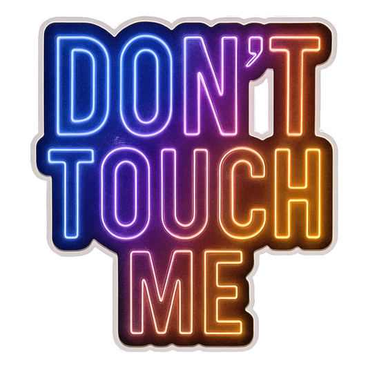 Smeeps “Don’t Touch Me” Car Sticker – 10.16 x 11.43 cm Neon Glow Decal | Waterproof Vinyl | Car Back Bumper & Window Protection Sticker