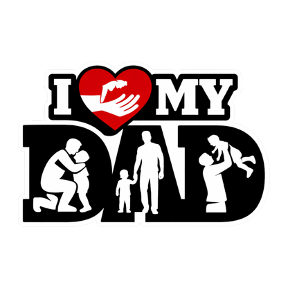 Smeeps I Love My Dad Vinyl Sticker – 11.43 × 7.62 cm (4.5 × 3 Inch) Waterproof Family Love Car Sticker | UV Resistant | Wash Proof | Pack of 1
