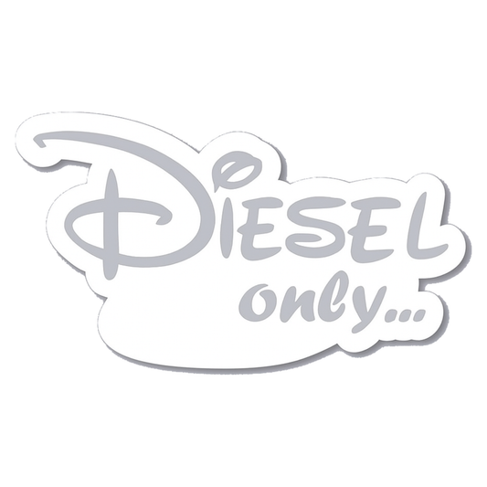 Smeeps Diesel Only Sticker – 9.4 x 9 cm Stylish Script Car & Bike Fuel Type Decal | Waterproof | Fun Diesel Identification Design