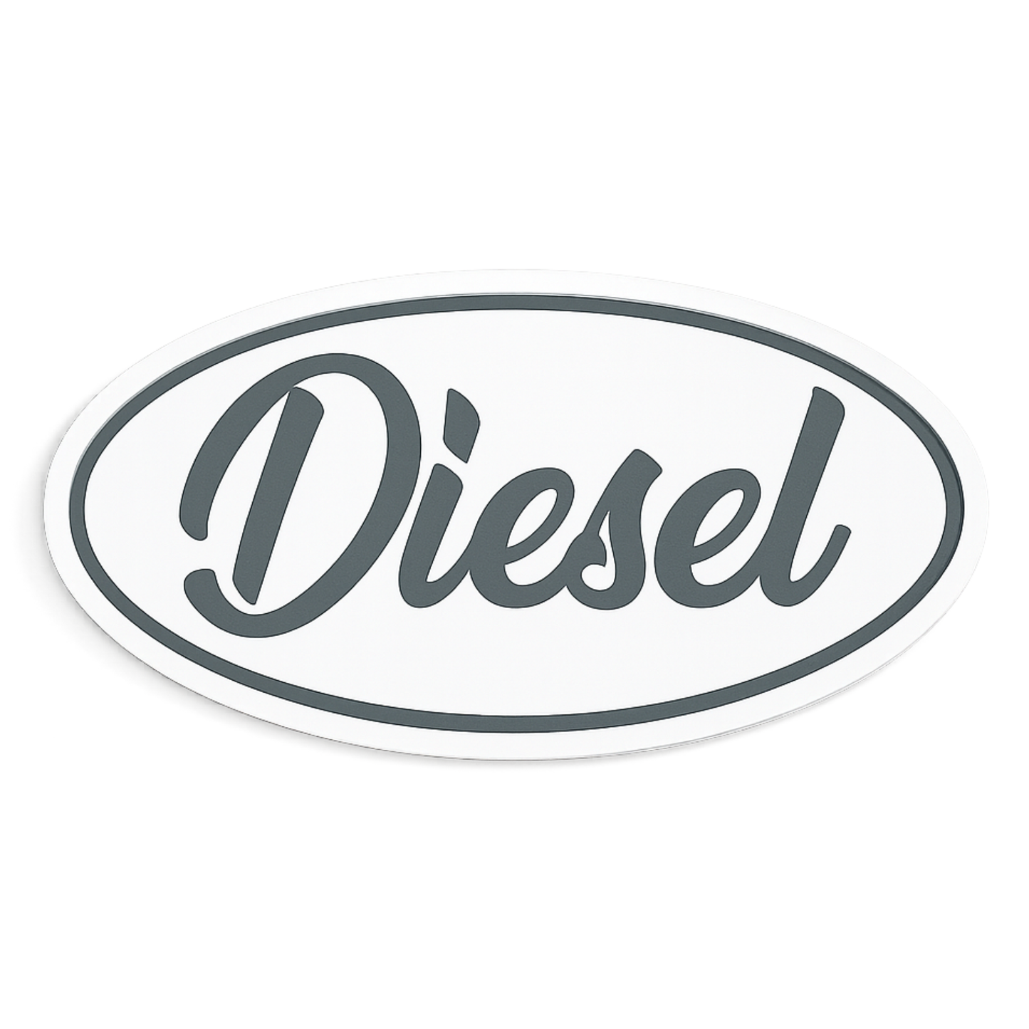 Smeeps Diesel Oval Sticker – 8.2 x 7.62 cm Elegant Script Fuel Type Car & Bike Vinyl Decal | Waterproof | Clear Diesel Identification