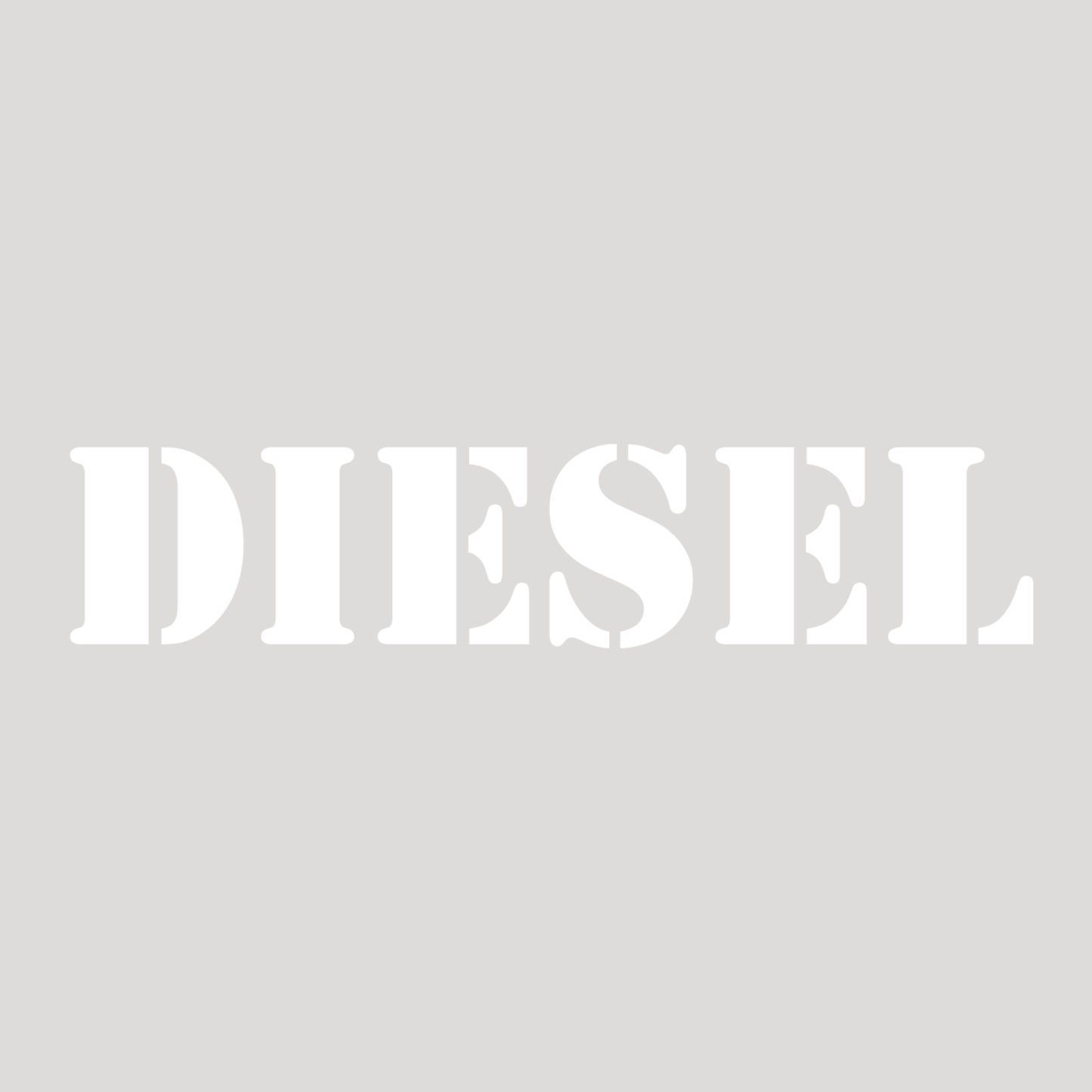 Smeeps DIESEL Text Sticker – 10 x 2 cm Bold White Vinyl Decal | Fuel Tank Label | Car, Bike & Scooter Sticker | Waterproof and UV-Resistant Design