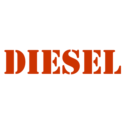 Smeeps DIESEL Text Sticker – 10 x 2 cm Bold Red Vinyl Decal | Fuel Cap Label | Car & Bike Sticker | Waterproof & UV-Resistant Design
