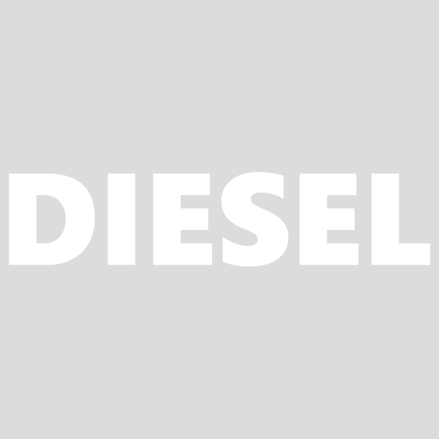 Smeeps DIESEL Text Sticker – 10 x 2 cm White Vinyl Decal | Fuel Cap Label | Bold Text Design | Waterproof & UV-Resistant Marking Sticker
