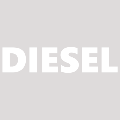 Smeeps DIESEL Text Sticker – 10 x 2 cm White Vinyl Decal | Fuel Cap Label | Bold Text Design | Waterproof & UV-Resistant Marking Sticker