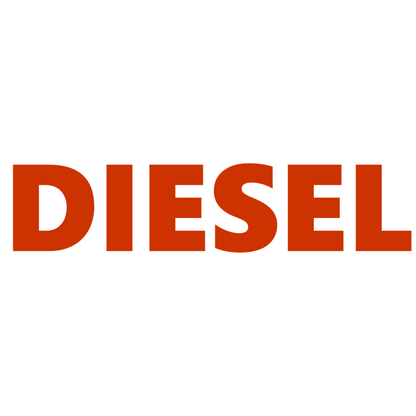 Smeeps DIESEL Text Sticker – 10 x 2 cm Red Vinyl Decal | Fuel Cap Label | Bold Text Design | Waterproof & UV-Resistant Marking Sticker
