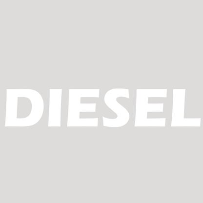 Smeeps DIESEL Text Sticker – 10 x 2 cm Fuel Label Vinyl Decal | Bold White Lettering | Car & Vehicle Indicator | Waterproof & UV-Resistant Design