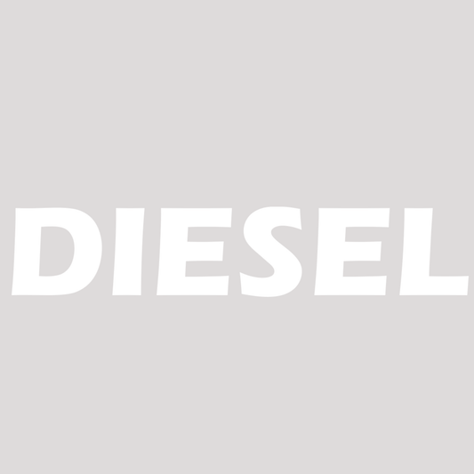 Smeeps DIESEL Text Sticker – 10 x 2 cm Fuel Label Vinyl Decal | Bold White Lettering | Car & Vehicle Indicator | Waterproof & UV-Resistant Design