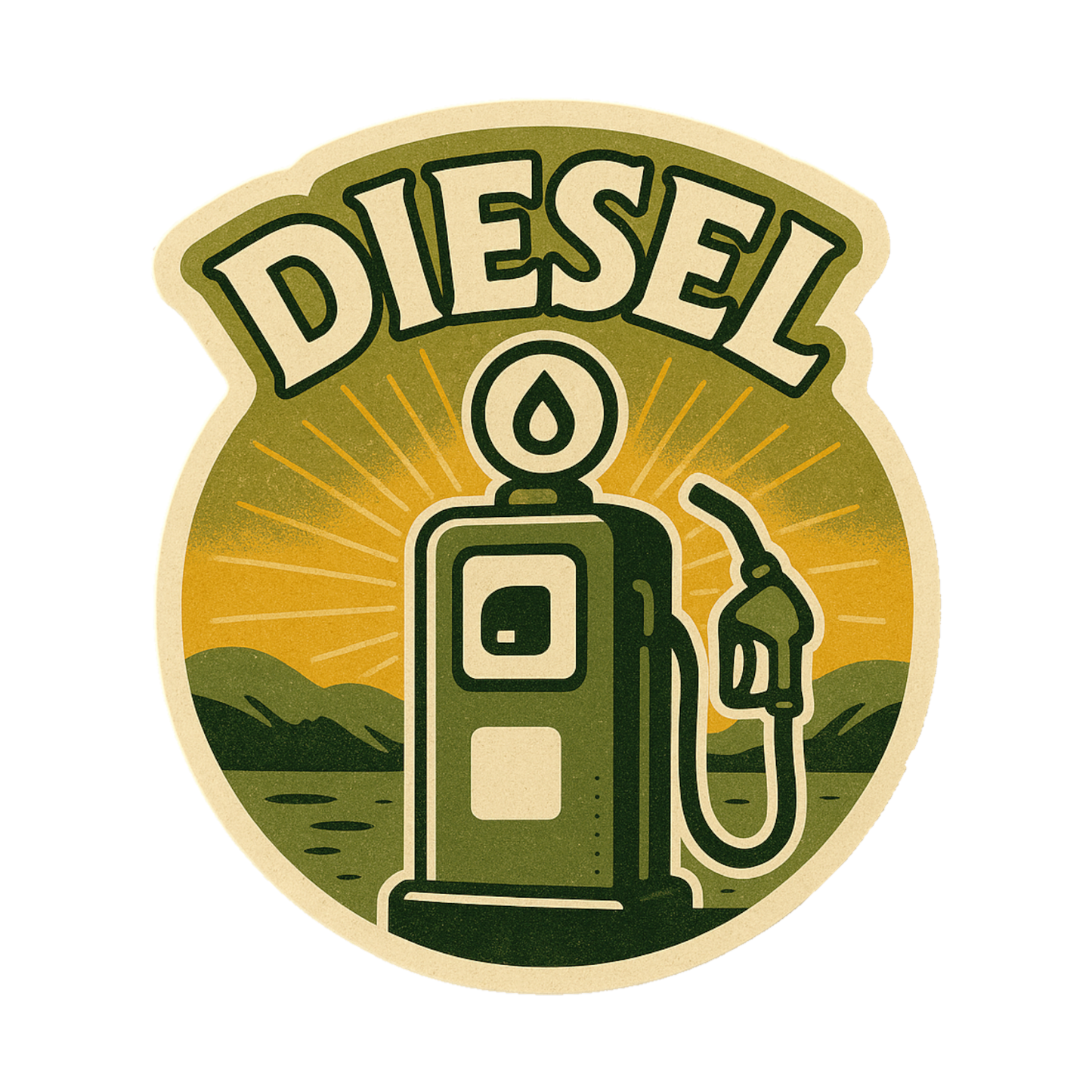 Smeeps Diesel Car Sticker – Vintage Fuel Pump Design | 8.89 x 10.16 cm Waterproof Vinyl Decal | Vehicle Fuel Indicator Sticker