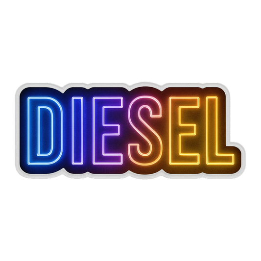 Smeeps DIESEL Fuel Cap Sticker – 12.7 x 5.34 cm Neon Glow Car Fuel Indicator Decal | Waterproof, UV-Resistant & Durable Vinyl for Vehicles