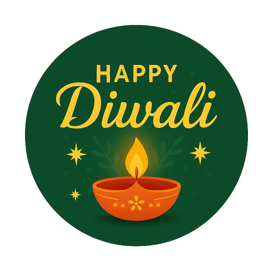 Smeeps Happy Diwali Sticker – 7.62 cm Festival Diya Decal | Round Deepavali Decoration Sticker | Waterproof & Durable Vinyl
