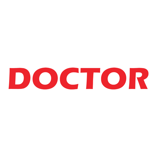 Smeeps DOCTOR Text Sticker – 19.4 x 3 cm Bold Red Vinyl Decal | Car and Bike | Waterproof & UV-Resistant Design