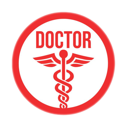 Smeeps Doctor on Duty Sticker – 9.5 x 9.5 cm Round Red Medical Symbol Decal | Waterproof Vinyl Car Sign for Emergency Vehicles