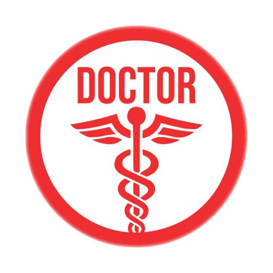 Smeeps Doctor on Duty Sticker – 9.5 x 9.5 cm Round Red Medical Symbol Decal | Waterproof Vinyl Car Sign for Emergency Vehicles