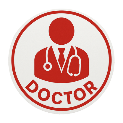 Smeeps Doctor On Board Sticker – 13.97 cm Round | Medical Symbol Design | Red & White Waterproof Vinyl Car Sign