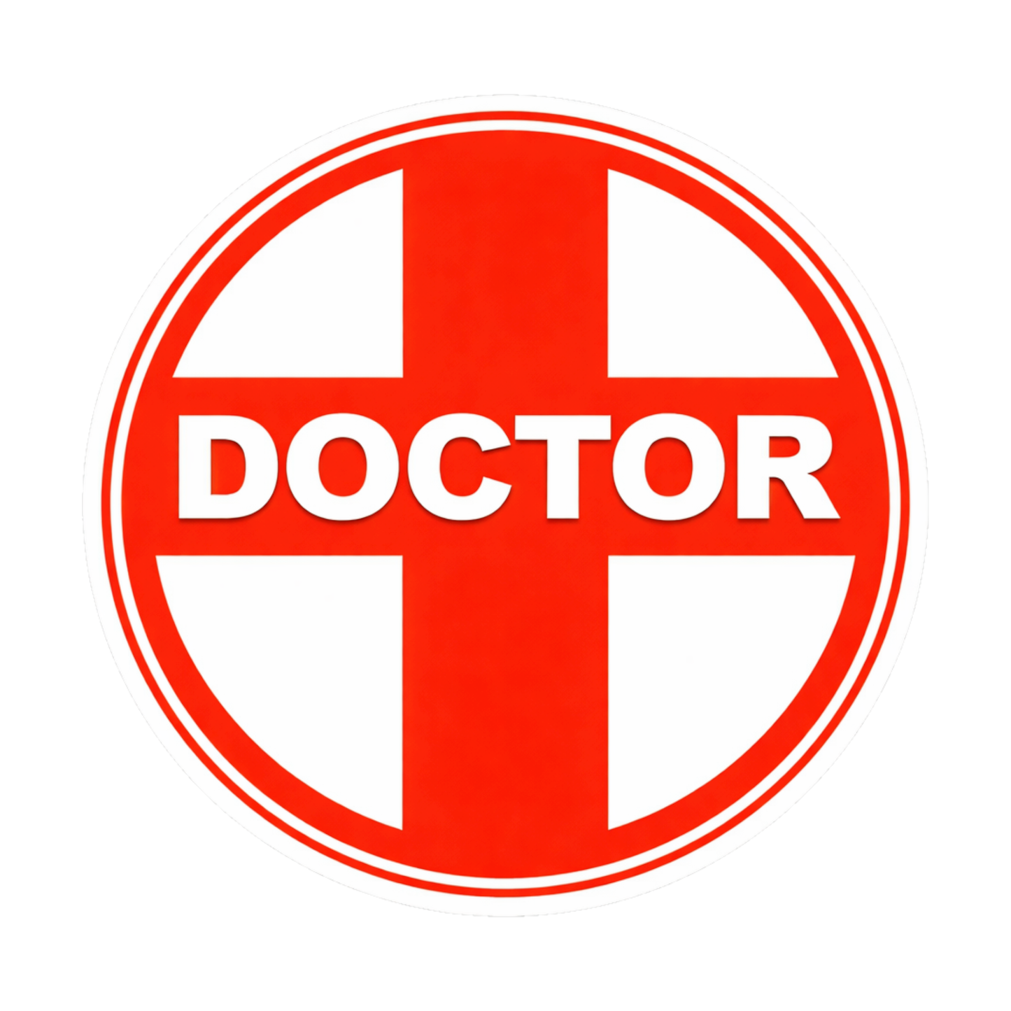 Smeeps Doctor Symbol Vinyl Sticker – 10.42 × 10.42 cm (4.1 × 4.1 Inch) Waterproof Medical Cross Decal | Doctor Car & Bike Sticker | UV Resistant Wash Proof | Pack of 1