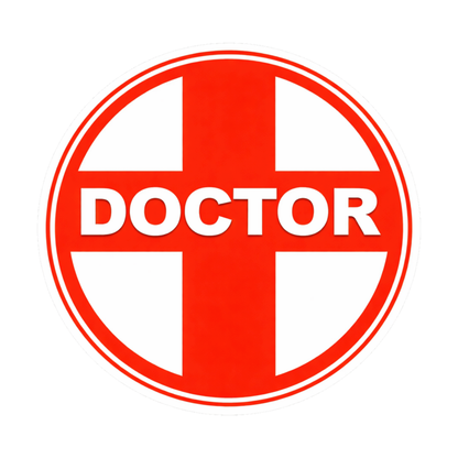 Smeeps Doctor Symbol Vinyl Sticker – 10.42 × 10.42 cm (4.1 × 4.1 Inch) Waterproof Medical Cross Decal | Doctor Car & Bike Sticker | UV Resistant Wash Proof | Pack of 1