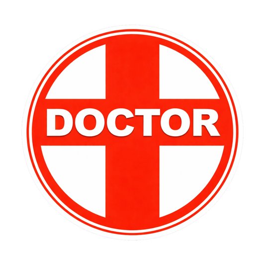 Smeeps Doctor Symbol Vinyl Sticker – 10.42 × 10.42 cm (4.1 × 4.1 Inch) Waterproof Medical Cross Decal | Doctor Car & Bike Sticker | UV Resistant Wash Proof | Pack of 1